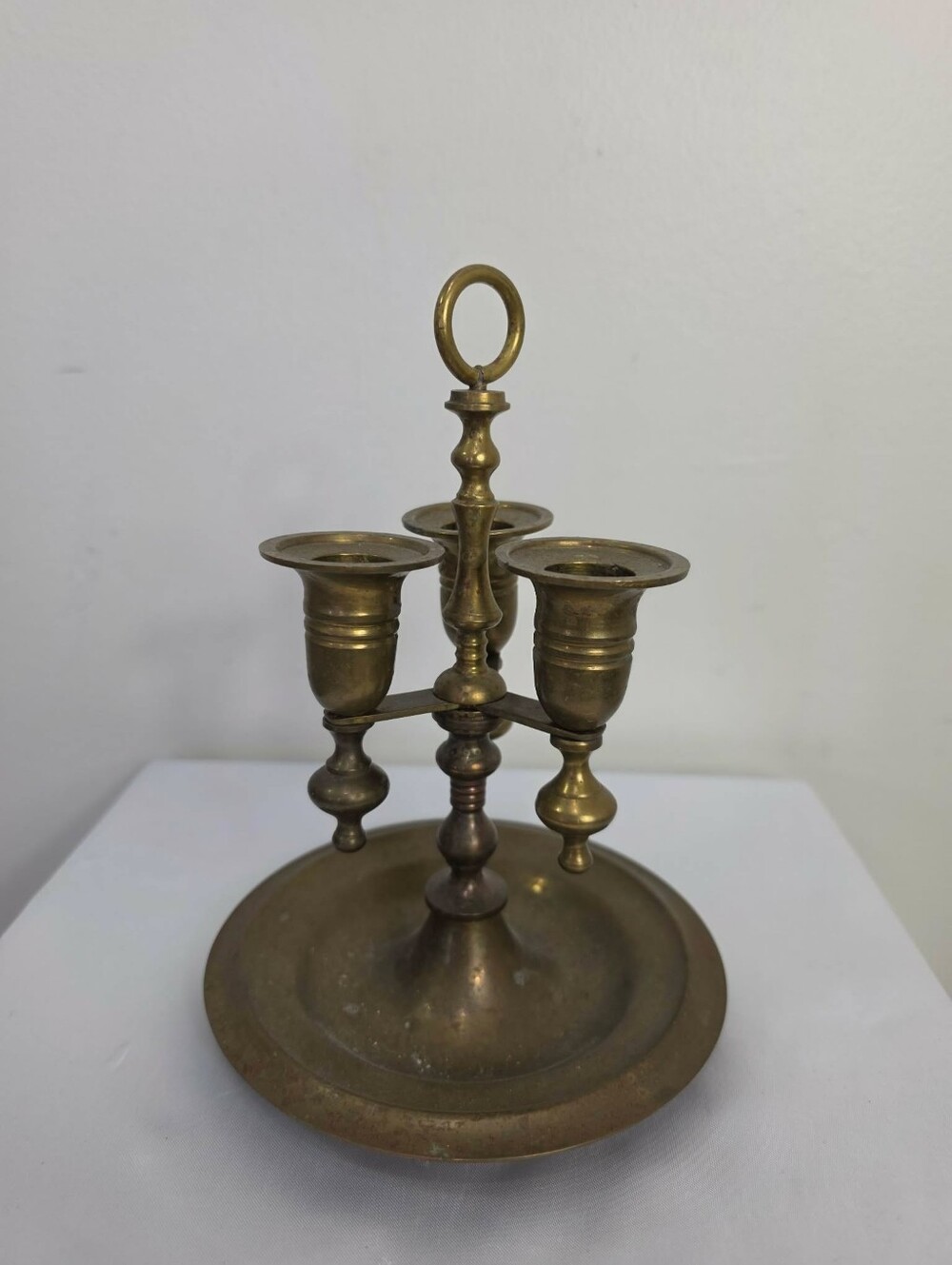 Brass 3-Arm Candle Holder — Classic Brass Home Accent